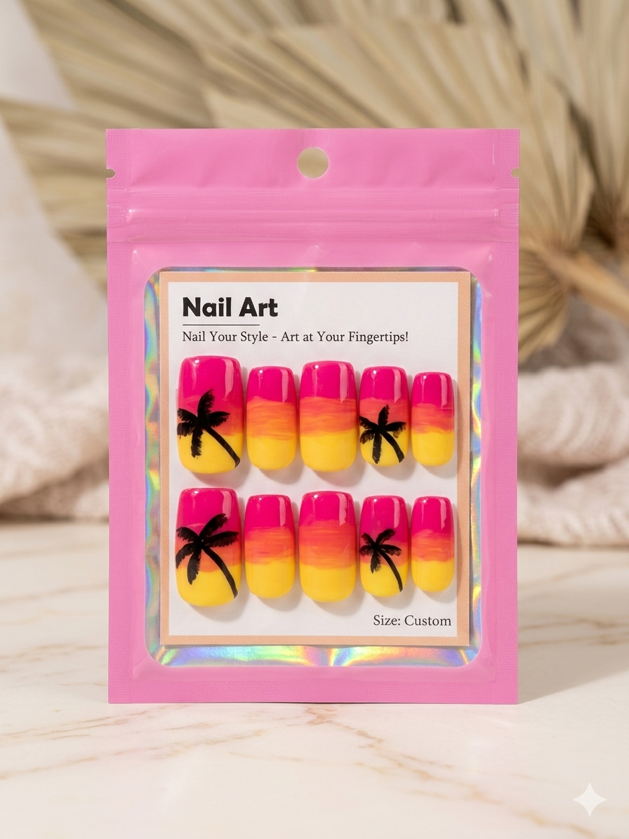 🌴 Tropics at Twilight Press-On Nails